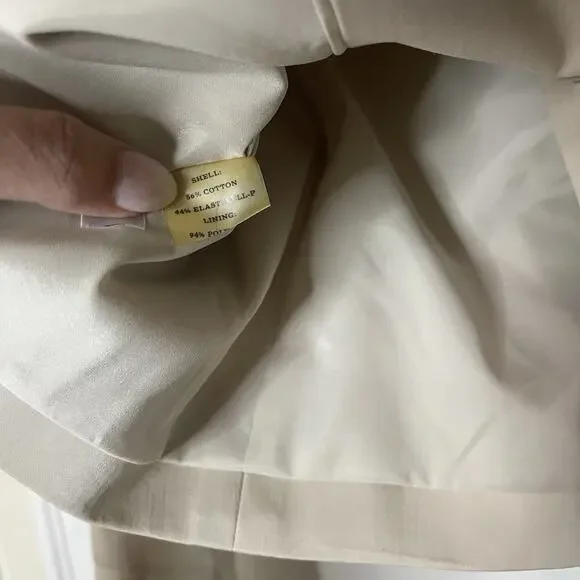 ANN TAYLOR Tan khaki double button blazer lightweight jacket size 0 petite - Picture 4 of 6